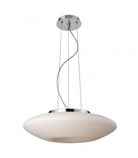 Modern Hanging Pendant Chrome 4 Light  with Milk Shade, E27 - 1