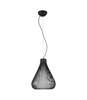 Industrial And Retro Hanging Pendant Black 1 Light  with Black Metal Shade, E27 - 1