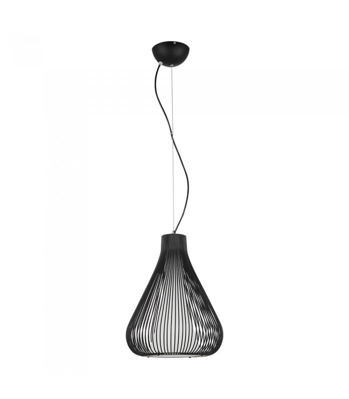 Industrial And Retro Hanging Pendant Black 1 Light  with Black Metal Shade, E27 - 1