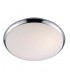 Modern Flush Ceiling Light Chrome, White 2 Light  with White Shade, E27, IP44 - 1