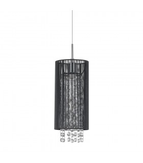 Hanging Pendant Black 1 Light  with Crystal Shade, E14 - 1