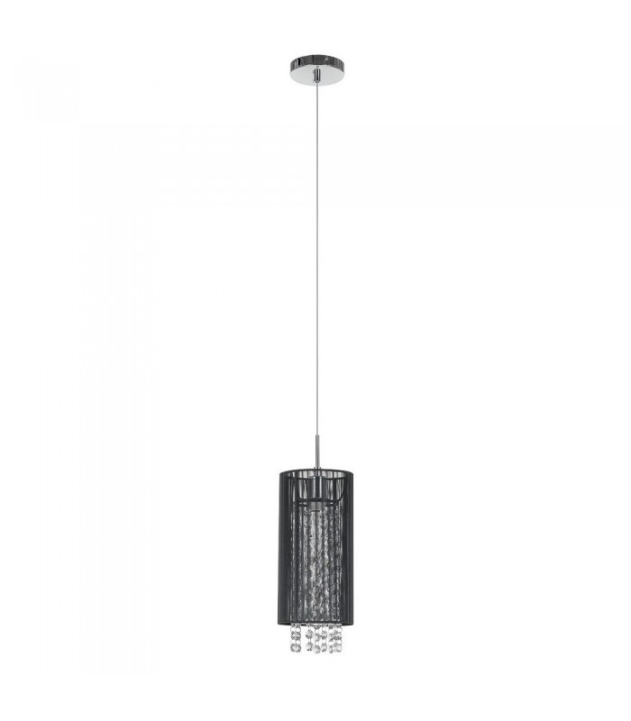 Hanging Pendant Black 1 Light  with Crystal Shade, E14 - 2