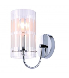 Modern Wall Lamp Chrome 1 Light  with Clear Shade, E27 - 1
