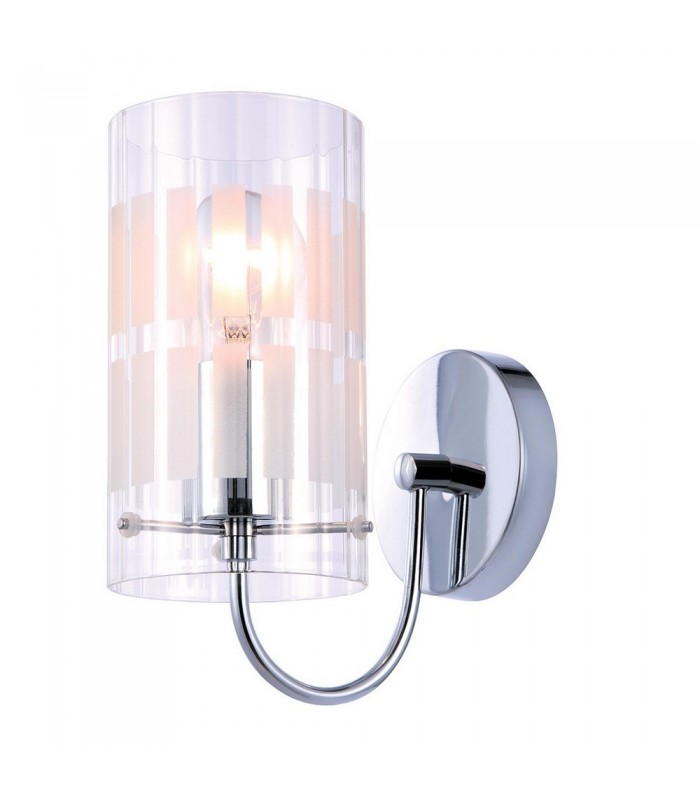 Modern Wall Lamp Chrome 1 Light  with Clear Shade, E27 - 1