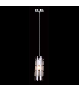 Modern Hanging Pendant Chrome 1 Light  with Clear Shade, E27 - 1