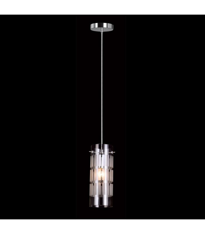 Modern Hanging Pendant Chrome 1 Light  with Clear Shade, E27 - 1