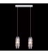 Modern Hanging Pendant Chrome 2 Light  with Clear Shade, E27 - 1