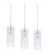 Modern Hanging Pendant Chrome 3 Light  with Clear Shade, E27 - 1