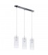 Modern Hanging Pendant Chrome 3 Light  with Clear Shade, E27 - 2