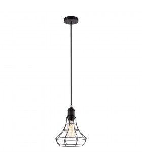 Industrial And Retro Hanging Pendant Black 1 Light  with Black Metal Shade, E27 - 2