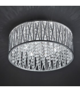 Modern Flush Ceiling Light Chrome 6 Light  with Anodized Aluminum, Silver Shade, G9 - 1