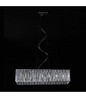 Modern Hanging Pendant Chrome 7 Light  with Anodized Aluminum, Silver Shade, G9 - 1
