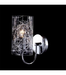 Modern Wall Lamp Chrome 1 Light  with Glass Shade, E14 - 1