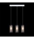 Modern Hanging Pendant Chrome 3 Light  with Glass Shade, E14 - 1