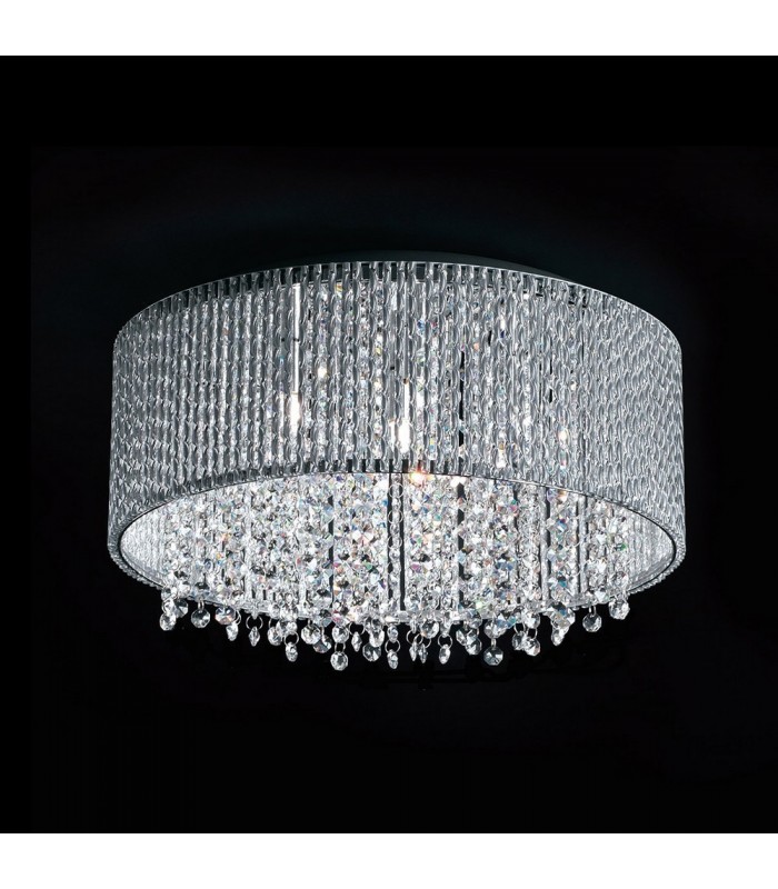 Modern Flush Ceiling Light Silver 7 Light , G9 - 1
