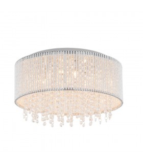 Modern Flush Ceiling Light Silver 7 Light , G9 - 2