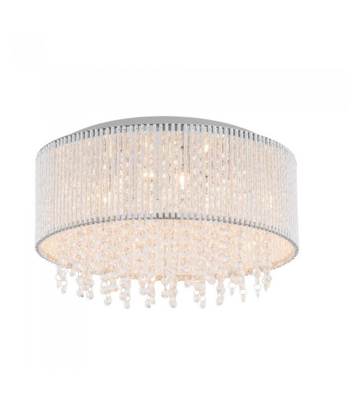 Modern Flush Ceiling Light Silver 7 Light , G9 - 2