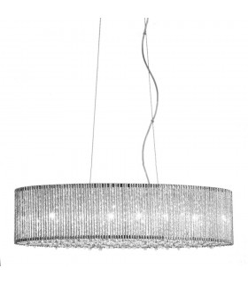 Modern Hanging Pendant Silver 6 Light  with Clear Shade, G9 - 1