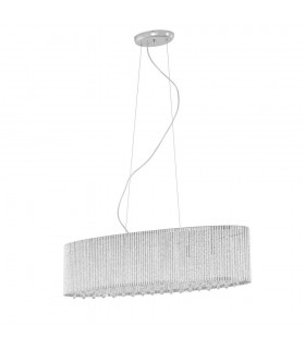 Modern Hanging Pendant Silver 6 Light  with Clear Shade, G9 - 2
