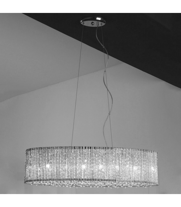 Modern Hanging Pendant Silver 6 Light  with Clear Shade, G9 - 3