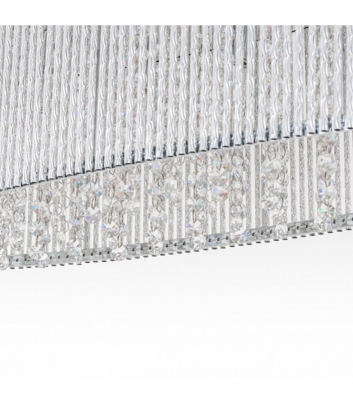 Modern Hanging Pendant Silver 6 Light  with Clear Shade, G9 - 5
