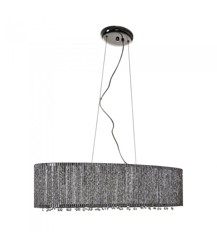 Modern Hanging Pendant Silver 6 Light  with Clear Shade, G9 - 6
