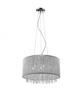 Modern Hanging Pendant Silver 7 Light  with Anodized Aluminum, Chocolate Shade, G9 - 1