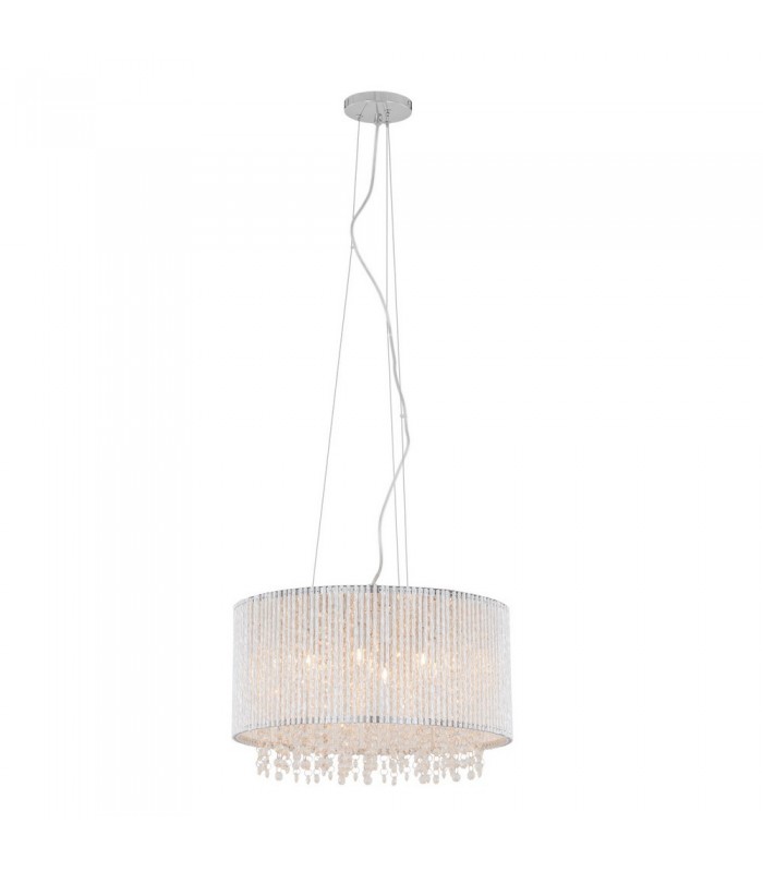 Modern Hanging Pendant Silver 7 Light  with Anodized Aluminum, Chocolate Shade, G9 - 3