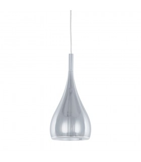 Modern Hanging Pendant Chrome 1 Light  with Metal Alloy Shade, E27 - 1