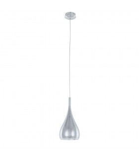 Modern Hanging Pendant Chrome 1 Light  with Metal Alloy Shade, E27 - 2