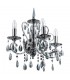 Classic Wall Lamp Black 3 Light  with Crystal Shade, E14 - 1