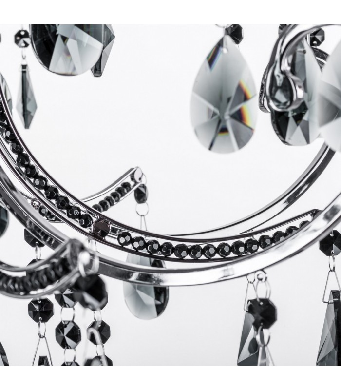 Classic Chandeliers Black 6 Light  with Crystal Shade, E14 - 3