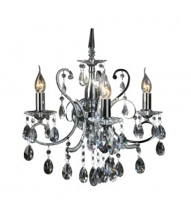 Classic Wall Lamp Chrome 3 Light  with Crystal Shade, E14 - 1