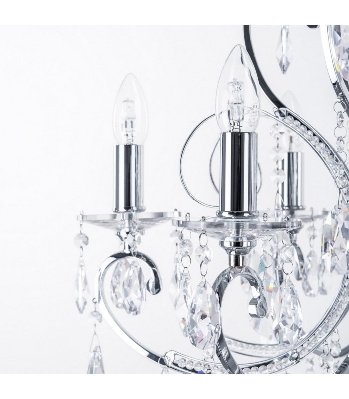 Classic Chandeliers Chrome 6 Light  with Crystal Shade, E14 - 3