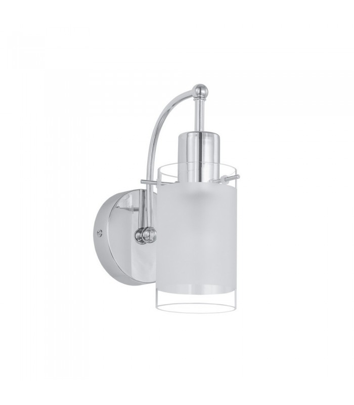 Modern Wall Lamp Chrome 1 Light  with White, Clear Shade, E27 - 2