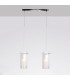 Modern Hanging Pendant Chrome 2 Light  with White, Clear Shade, E27 - 1
