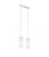 Modern Hanging Pendant Chrome 2 Light  with White, Clear Shade, E27 - 2