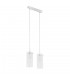 Modern Hanging Pendant Chrome 2 Light  with White, Clear Shade, E27 - 3