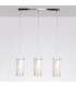 Modern Hanging Pendant Chrome 3 Light  with White, Clear Shade, E27 - 1