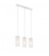 Modern Hanging Pendant Chrome 3 Light  with White, Clear Shade, E27 - 2