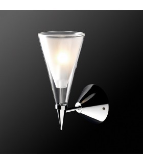 Modern Wall Lamp Chrome 1 Light  with White, Clear Shade, G9 - 1
