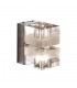 Modern Wall Lamp Chrome 2 Light  with Glass, White Stripe Shade G4 - 1