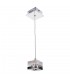 Modern Hanging Pendant Chrome 1 Light  with Glass, White Stripe Shade G4 - 1