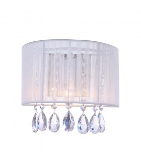 Wall Lamp White 1 Light  with White Cloth Shade, E14 - 1