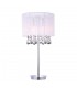 Table Lamp White 3 Light  with White Cloth Shade, E14 - 1