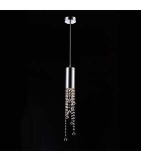 Classic Hanging Pendant Chrome 1 Light  with Crystal Shade, GU10 - 1