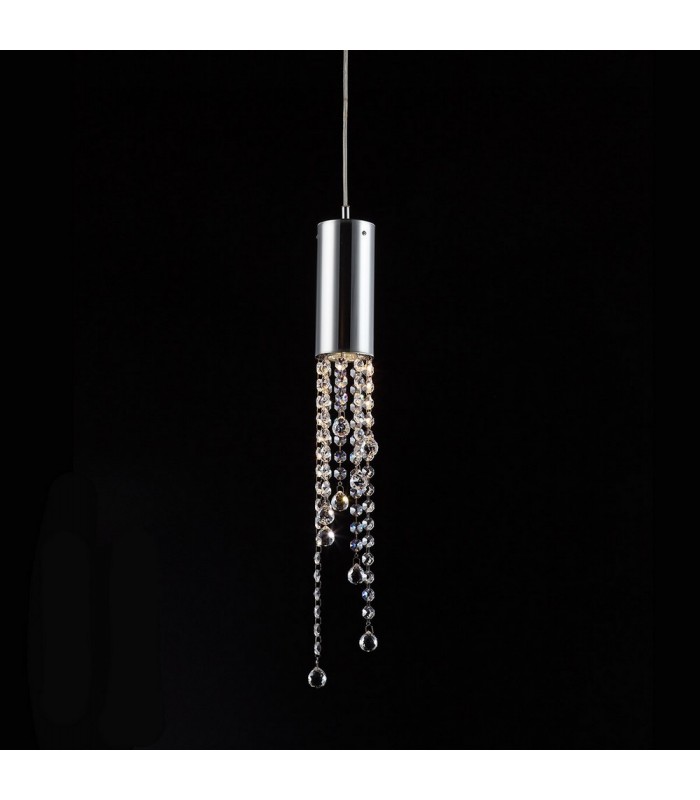Classic Hanging Pendant Chrome 1 Light  with Crystal Shade, GU10 - 2