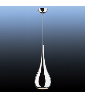 Modern Hanging Pendant Chrome 1 Light  with Metal Alloy Shade, E27 - 1