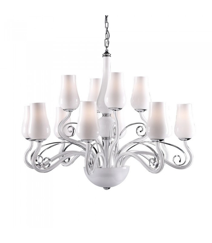 Modern Chandeliers White 12 Light , E14 - 1