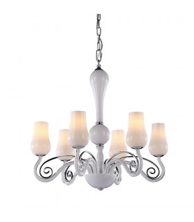 Modern Chandeliers White 6 Light , E14 - 1